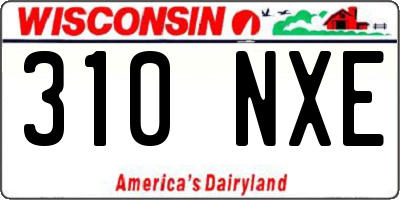 WI license plate 310NXE