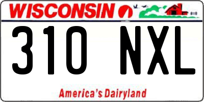 WI license plate 310NXL