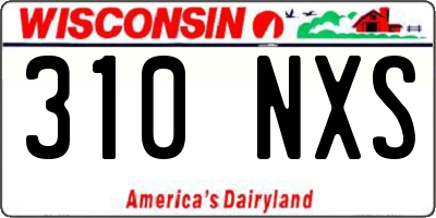 WI license plate 310NXS