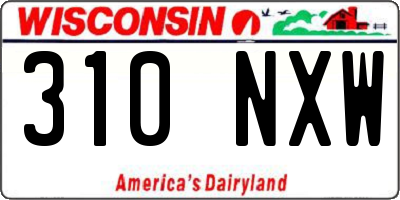 WI license plate 310NXW