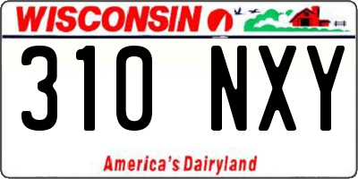 WI license plate 310NXY