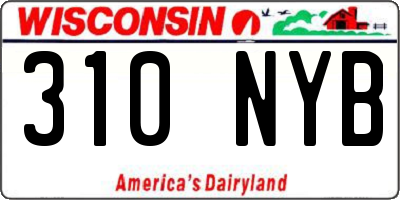 WI license plate 310NYB