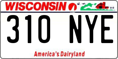 WI license plate 310NYE