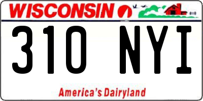 WI license plate 310NYI