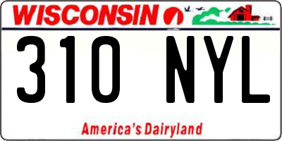 WI license plate 310NYL