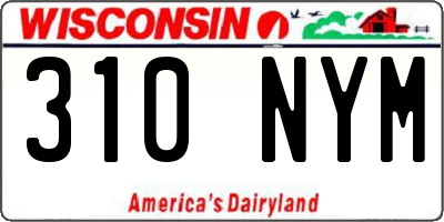 WI license plate 310NYM