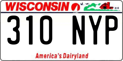WI license plate 310NYP