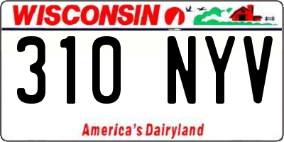 WI license plate 310NYV