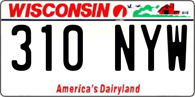WI license plate 310NYW