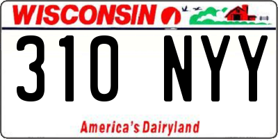 WI license plate 310NYY