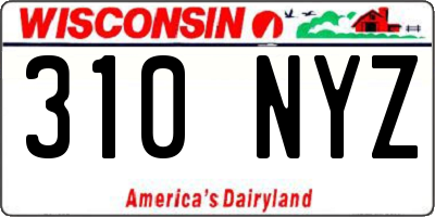 WI license plate 310NYZ