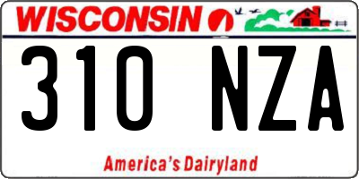 WI license plate 310NZA