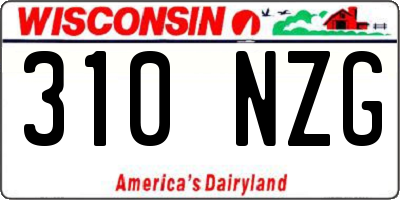 WI license plate 310NZG