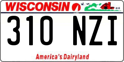 WI license plate 310NZI