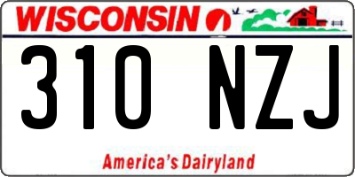 WI license plate 310NZJ