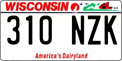 WI license plate 310NZK