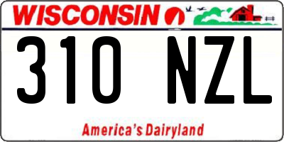 WI license plate 310NZL