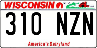 WI license plate 310NZN