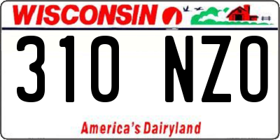 WI license plate 310NZO