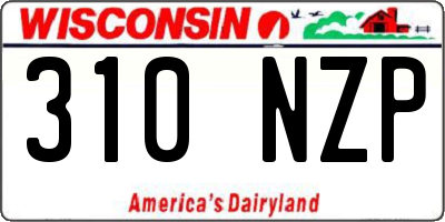 WI license plate 310NZP