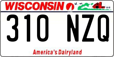 WI license plate 310NZQ