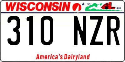 WI license plate 310NZR