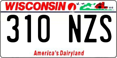 WI license plate 310NZS