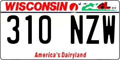 WI license plate 310NZW