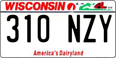 WI license plate 310NZY