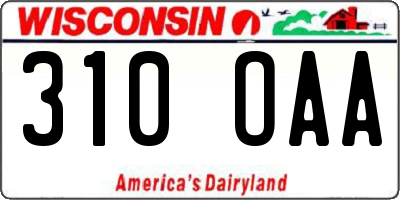 WI license plate 310OAA