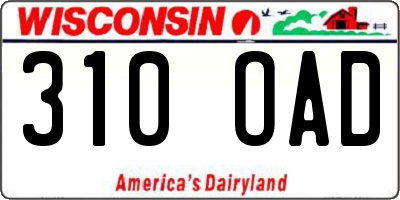 WI license plate 310OAD