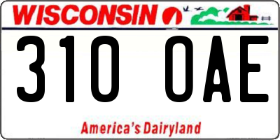 WI license plate 310OAE