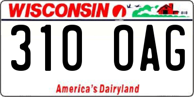 WI license plate 310OAG