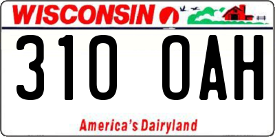 WI license plate 310OAH