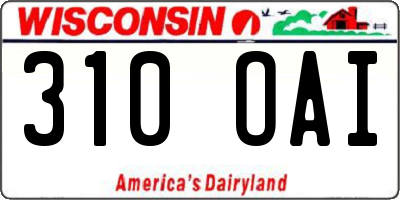 WI license plate 310OAI