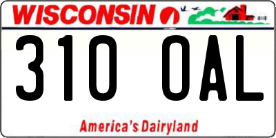 WI license plate 310OAL