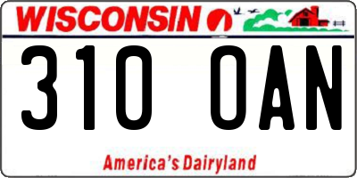 WI license plate 310OAN