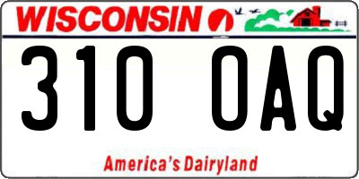 WI license plate 310OAQ