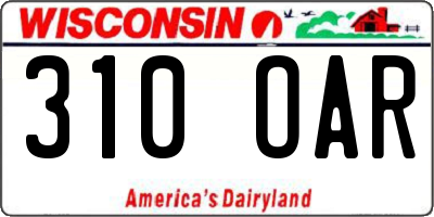 WI license plate 310OAR