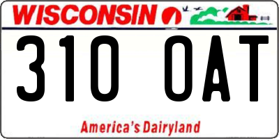 WI license plate 310OAT