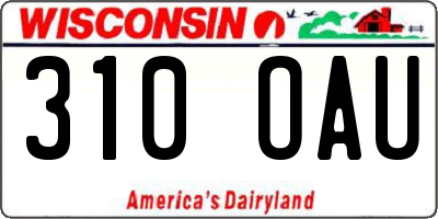 WI license plate 310OAU