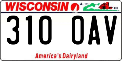 WI license plate 310OAV