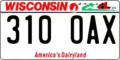 WI license plate 310OAX