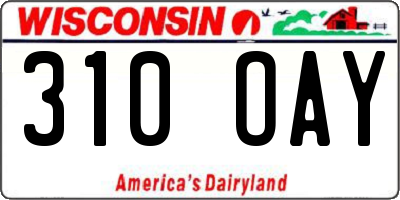 WI license plate 310OAY