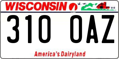WI license plate 310OAZ