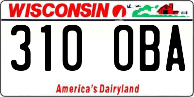 WI license plate 310OBA