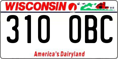 WI license plate 310OBC