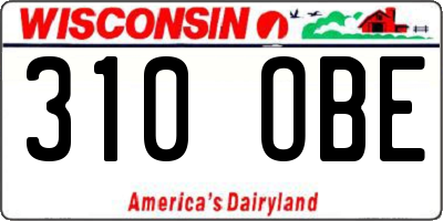 WI license plate 310OBE