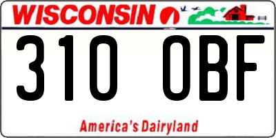 WI license plate 310OBF