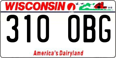 WI license plate 310OBG
